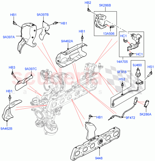 Part Diagram for Land Rover LR154225