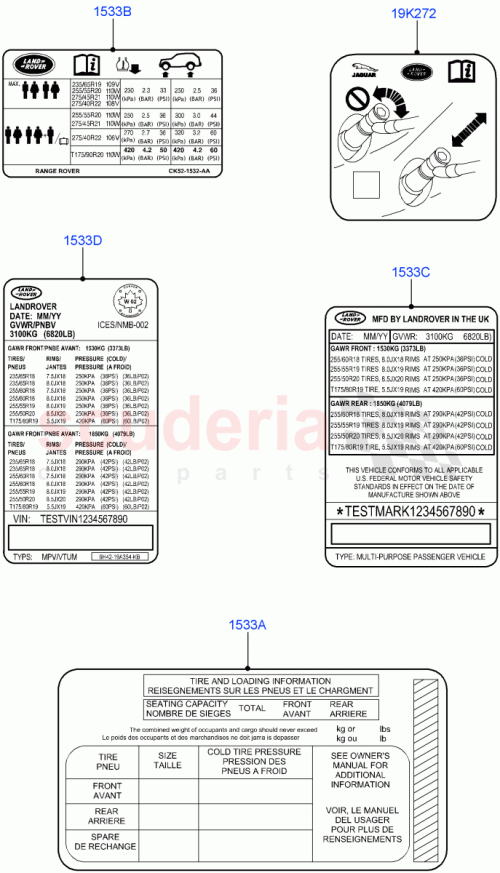Part Diagram for Land Rover LR085626