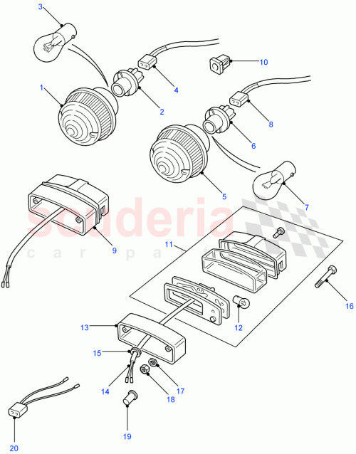 Part Diagram for Land Rover XFC100600