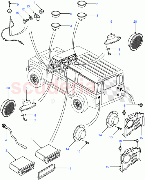 Part Diagram for Land Rover XQN500230