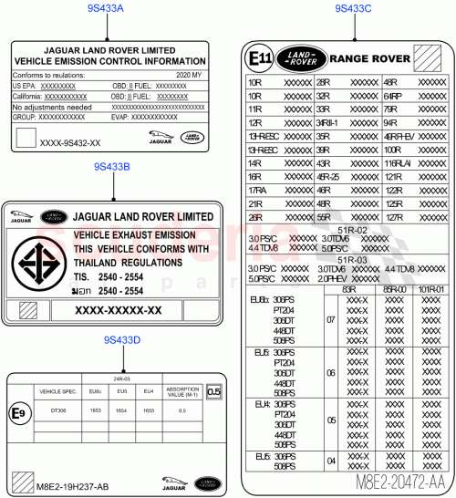 Part Diagram for Land Rover LR164930